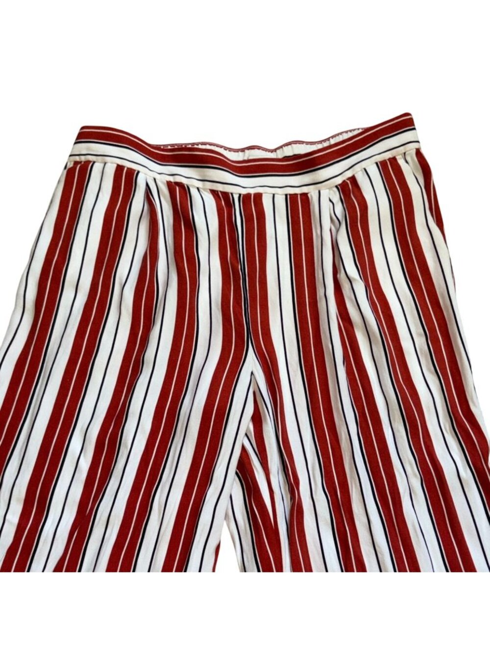 LOFT Womens Striped Wide Leg, Cropped Pants-L-GUC - Picture 2 of 5